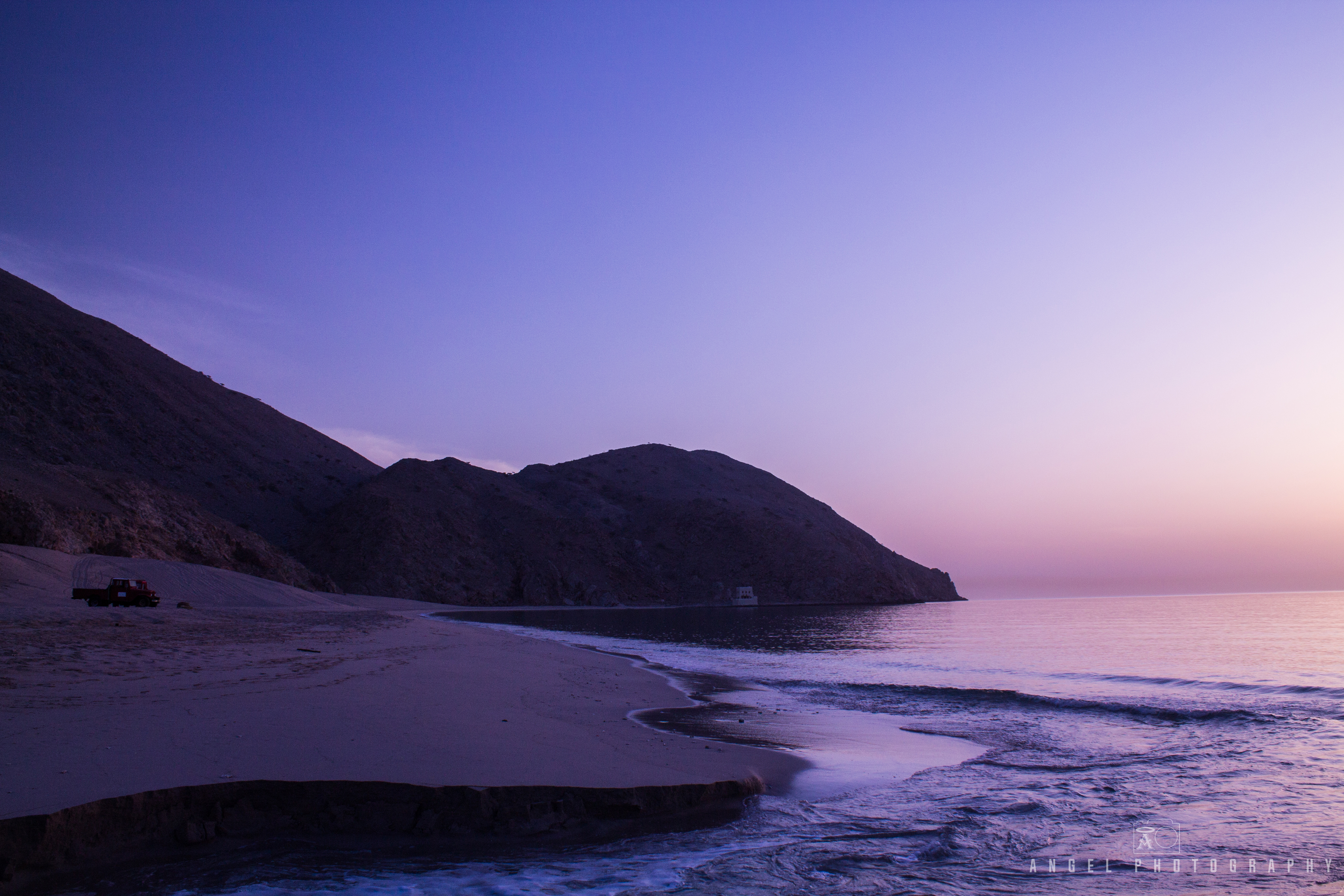 Dibba, Oman, Landscape, Sunrise, Red to Blue Hour, Seashore