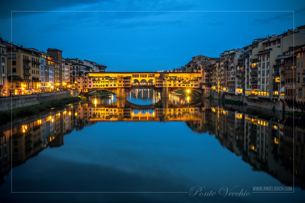 Night Photography, Long Exposure, Cityscape, Landscape,Florence, Bridge, Tourist Attraction, Lights, Ancient place, Arno River, Tuscany, Ponte Vecchio, Italy