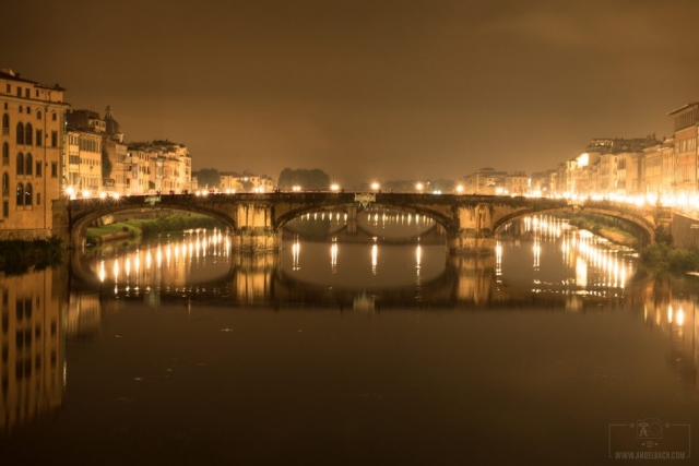 Night Photography, Long Exposure, Cityscape, Landscape,Florence, Bridge, River, Tourist Attraction, Lights, Ancient place, Arno River, Tuscany, Ponte Vecchio, Italy