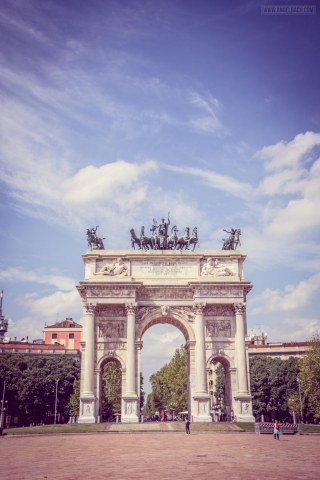 Porta Sempione, Milan, Ancient Gate, Italy, Architecture, cloudscape, cityscape
