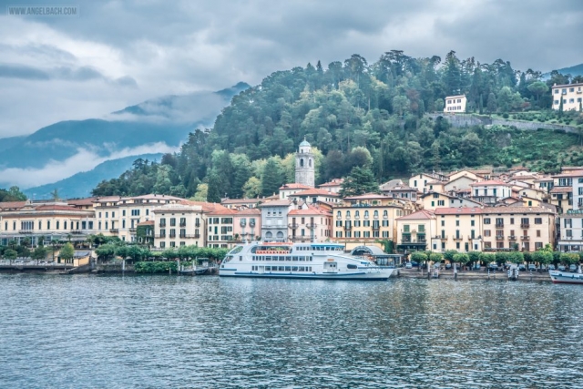 Landscape, Lake Como, Nature, houses over the mountain, Sailing, Italy, Bellagio