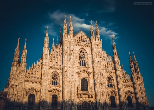 Milan, Duomo Cathedral, Church, Architecure, Photography, Sunset, Front View