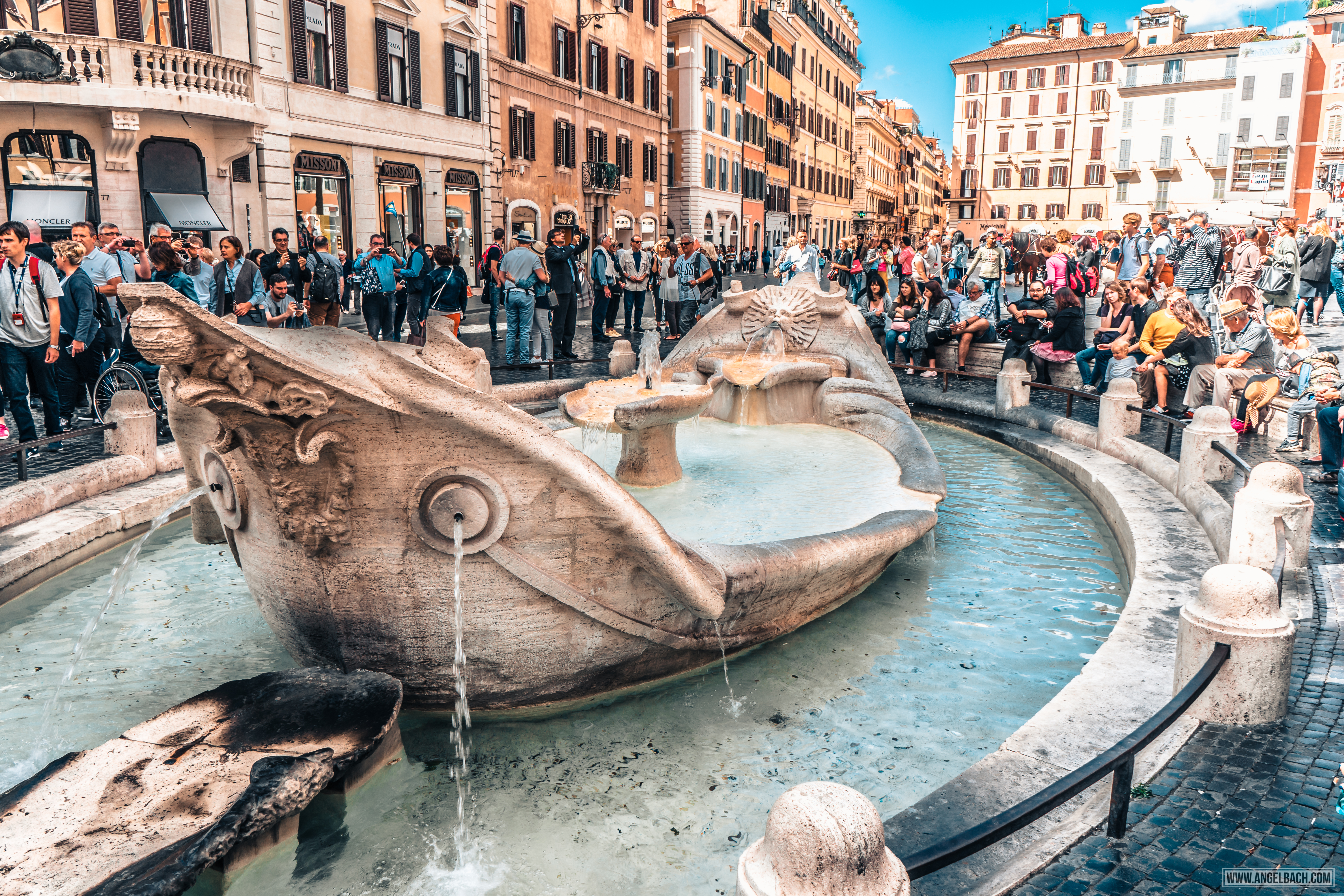 Rome, Cityscape, Leading lines, Street photography, Architecture Photography, Ancient Rome, Piazza di Spagna, Rome's Spanish Steps, Fontana della Barcaccia